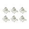 Set of 6 Distressed Finish Coastal White Cast Iron Octopus Drawer Pulls